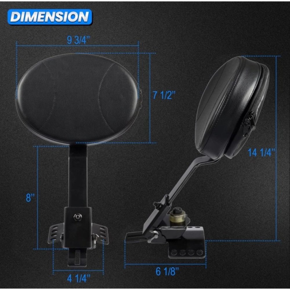 Benlari Adjustable Driver Backrest Rider Backrest Plug-In Backrest Compatible fo - Picture 2 of 9